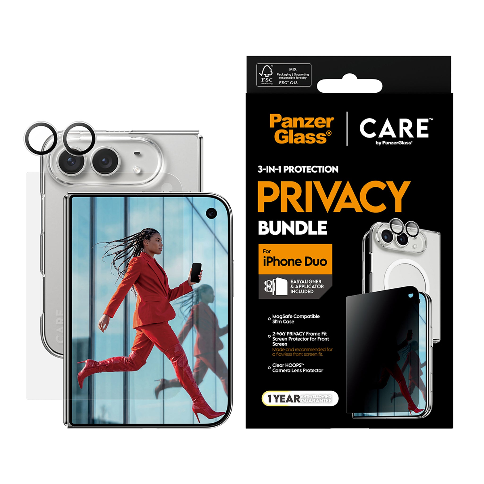 PanzerGlass® | CARE™ by PanzerGlass® 3-in-1 Flagship Privacy Bundle iPhone Duo